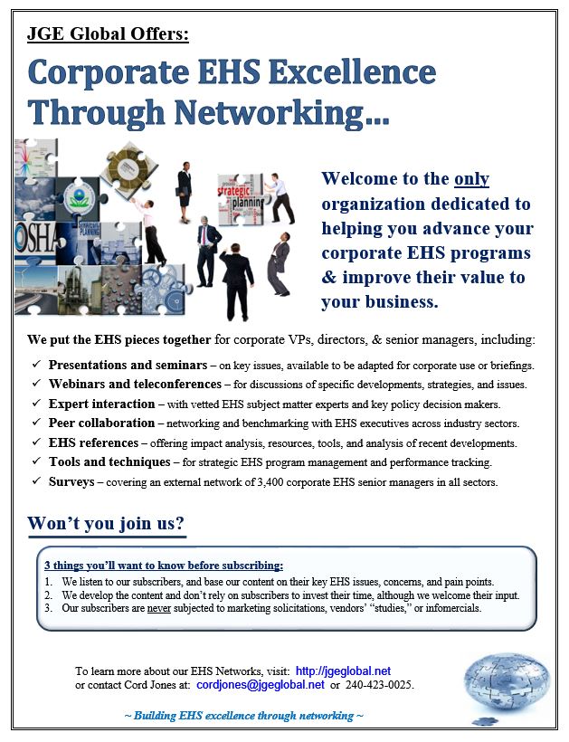 Brochure for JGE Global EHS Networks